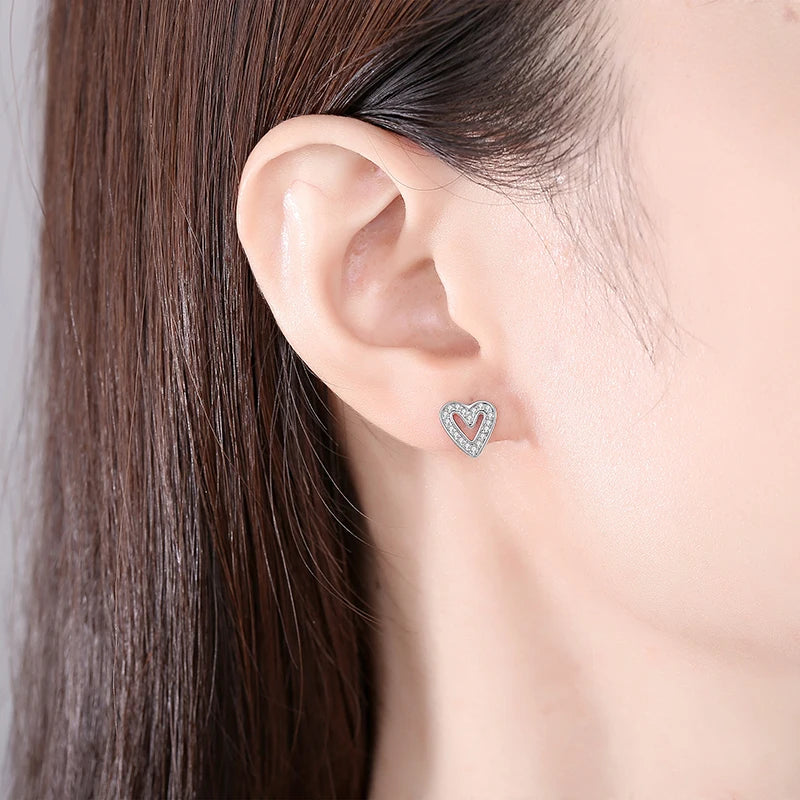 925 Sterling Silver Stud & Hoop Earrings Set