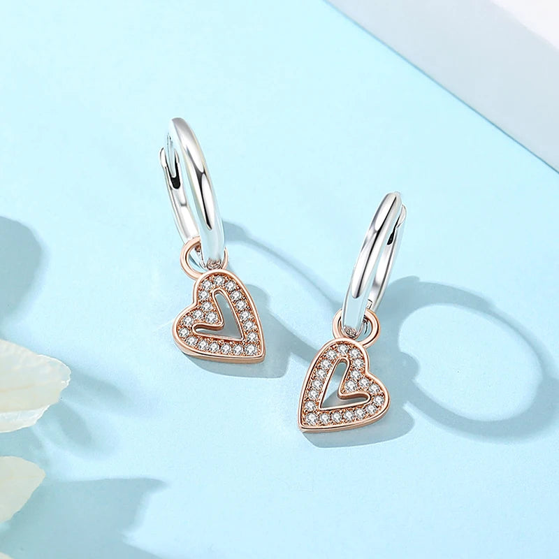 925 Sterling Silver Stud & Hoop Earrings Set