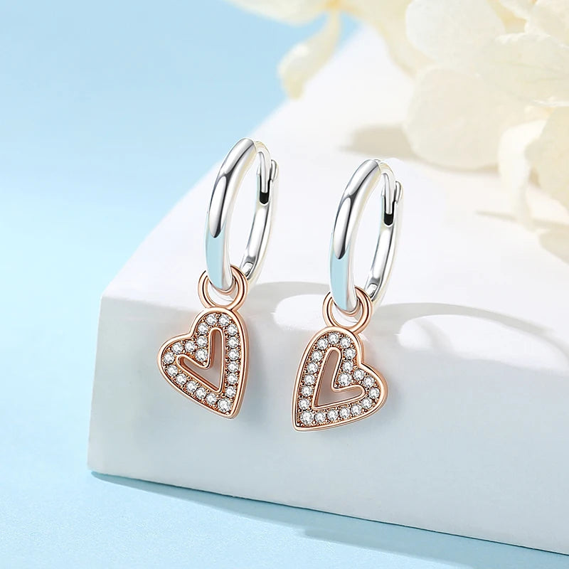 925 Sterling Silver Stud & Hoop Earrings Set