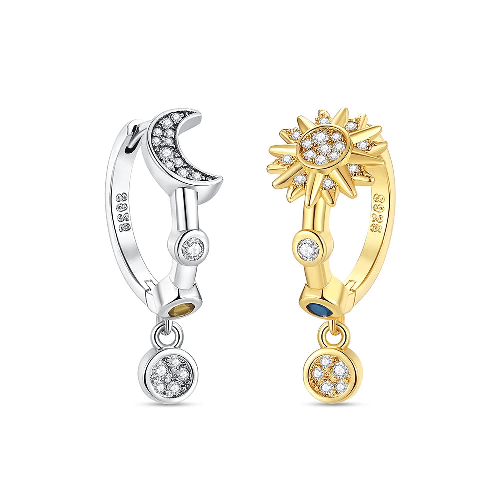 925 Sterling Silver Stud & Hoop Earrings Set