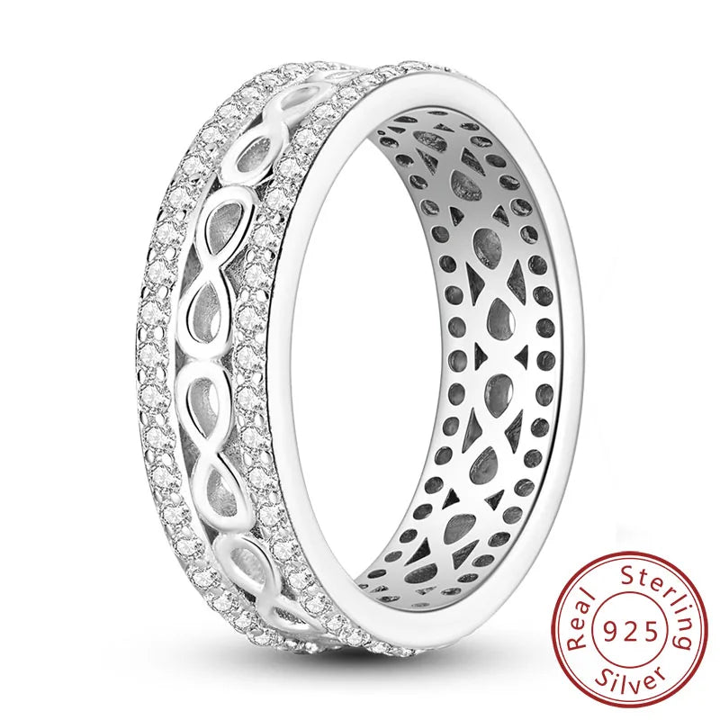 925 Silver Infinity Zircon Ring for Women