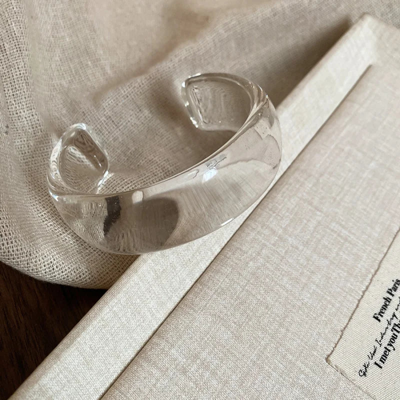Smooth Round Acrylic Cuff Bangles Bracelet