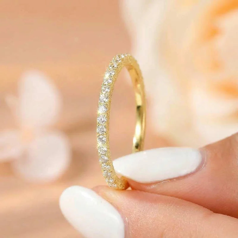 925 Sterling Silver Minimal Zircon Stackable Ring