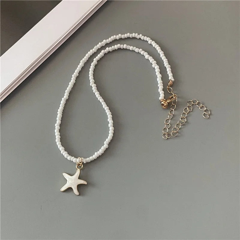 Cute Romantic Starfish Short Necklace