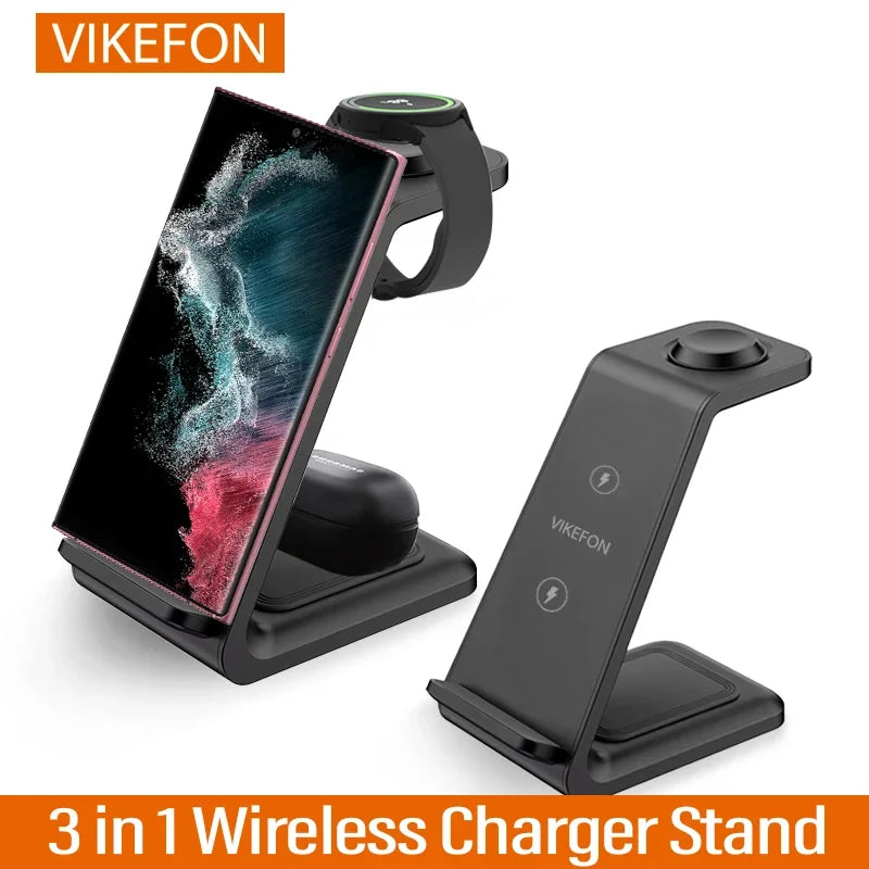 VIKEFON 3 in 1 Wireless Charger Stand