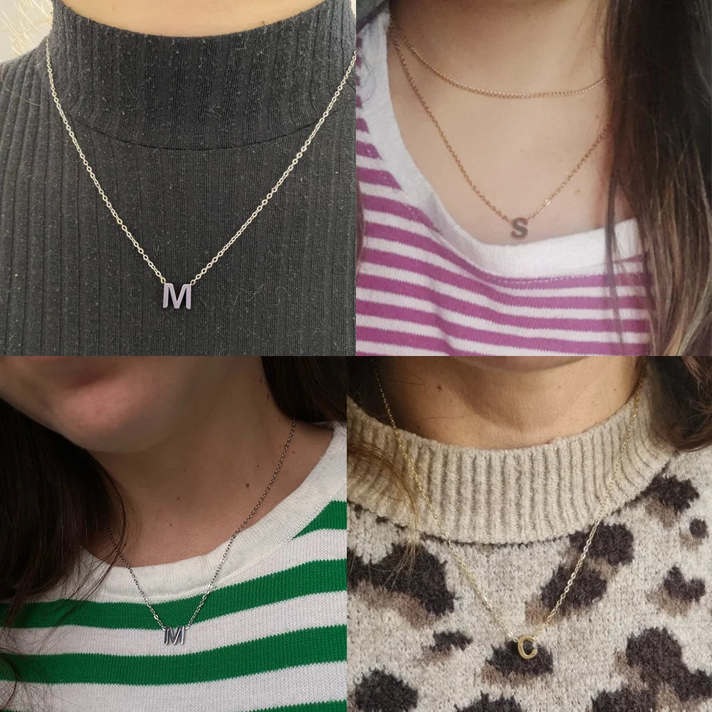 Cazador Minimalist A–Z Initial Necklace – Stainless Steel