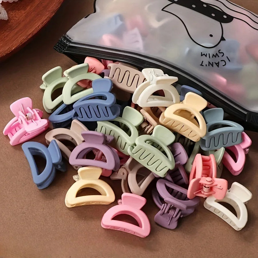 20 Pcs Solid Color Matte Hollow Hair Claw Clips