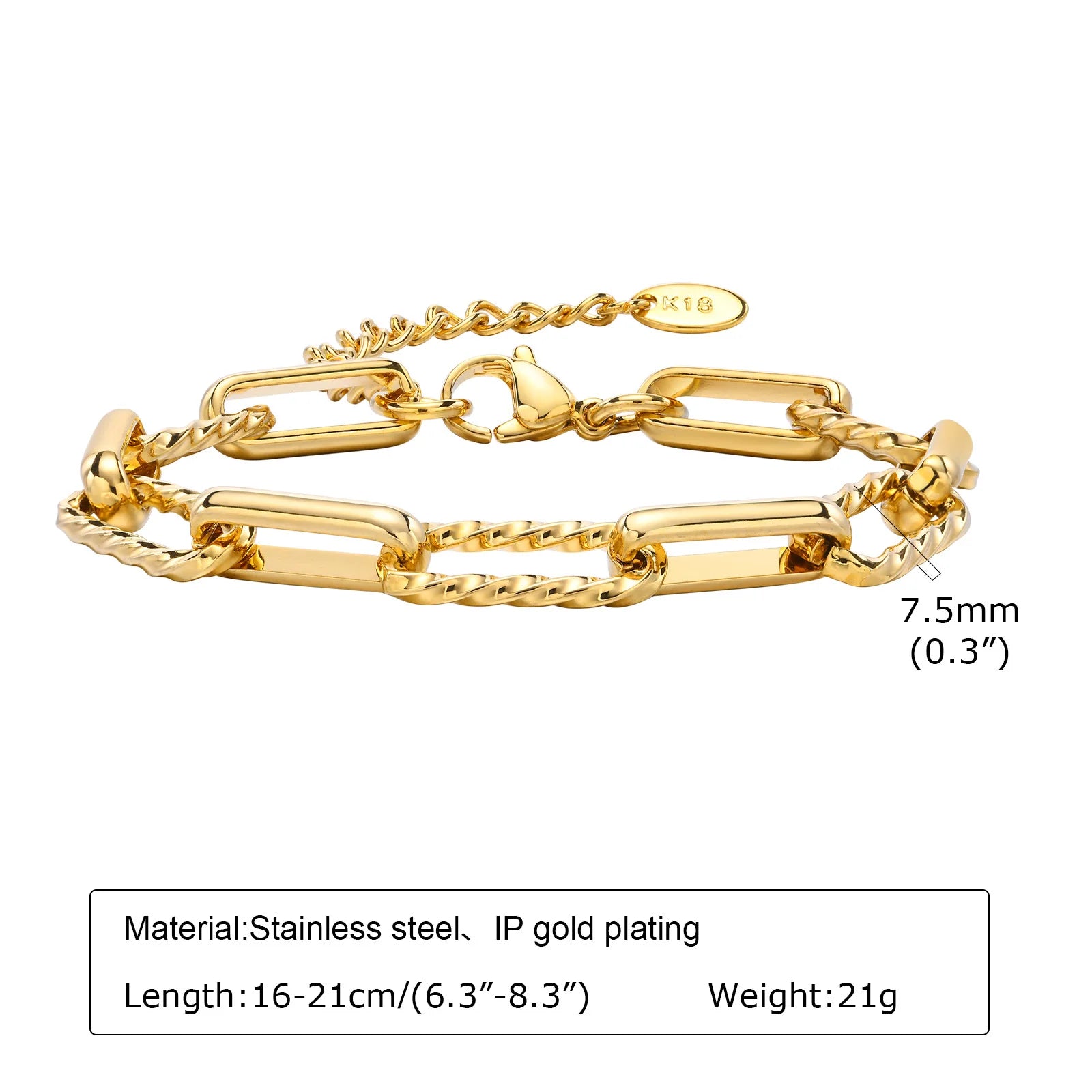 Chunky Stainless Steel Link Chain Bracelet