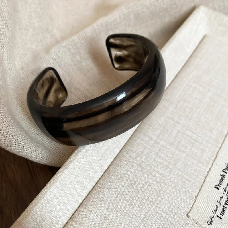 Smooth Round Acrylic Cuff Bangles Bracelet