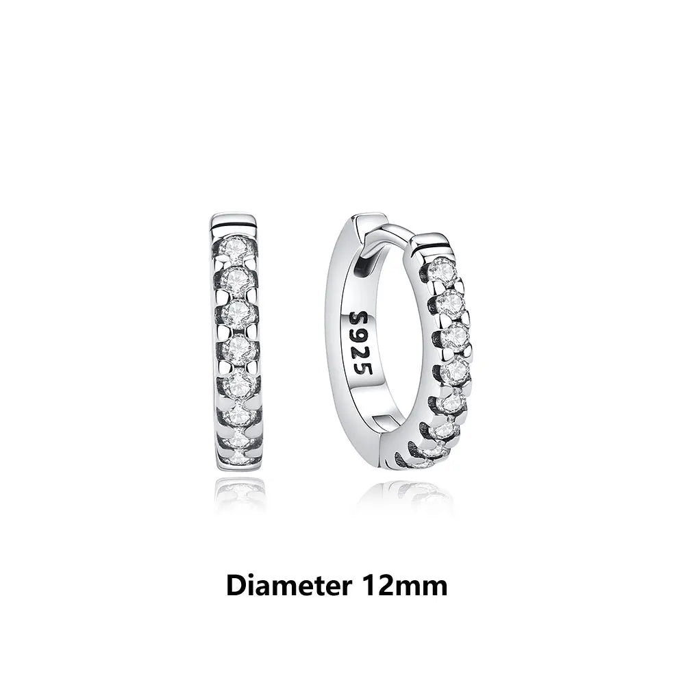 925 Sterling Silver Stud & Hoop Earrings Set