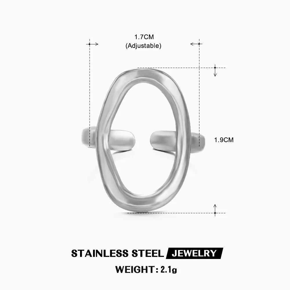 Gold Stainless Steel Heart Ring – Hollow Waterproof