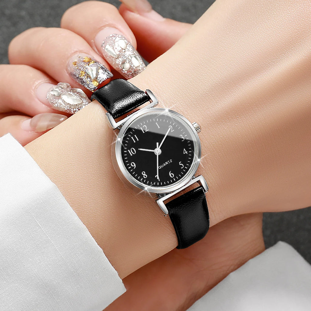 Fashion Small Dial Women Watch – Simple Leather Band Quartz Wristwatch