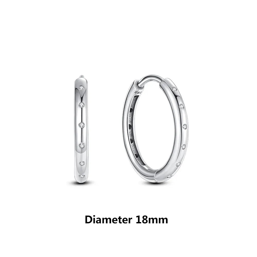 925 Sterling Silver Stud & Hoop Earrings Set