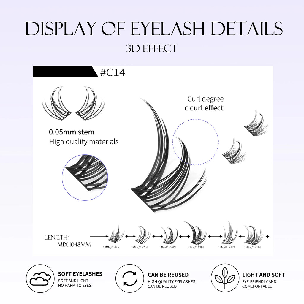 GROINNEYA 320PCS Lash Cluster Tray