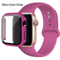 Glass + Case + Silicone Strap Set for Apple Watch 38mm–45mm
