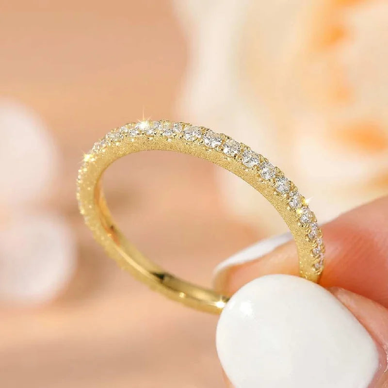 925 Sterling Silver Minimal Zircon Stackable Ring