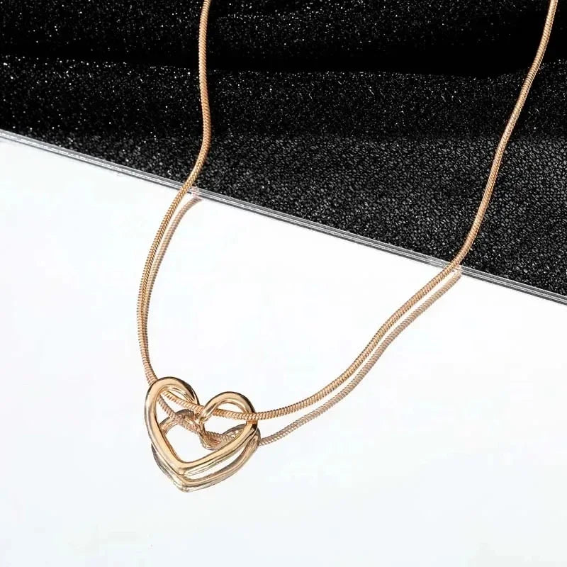 Hollow Love Heart Pendant Necklace