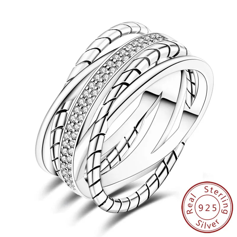 925 Silver Infinity Zircon Ring for Women