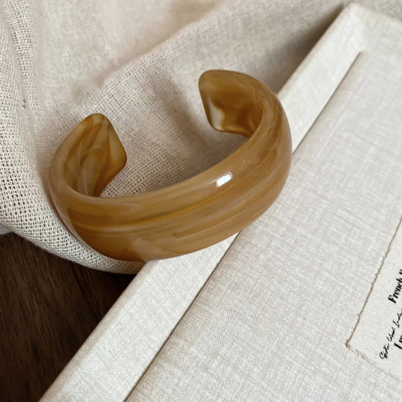 Smooth Round Acrylic Cuff Bangles Bracelet