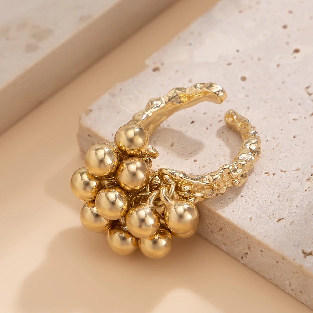 Irregular Ball Ring Punk Style Opening Ring