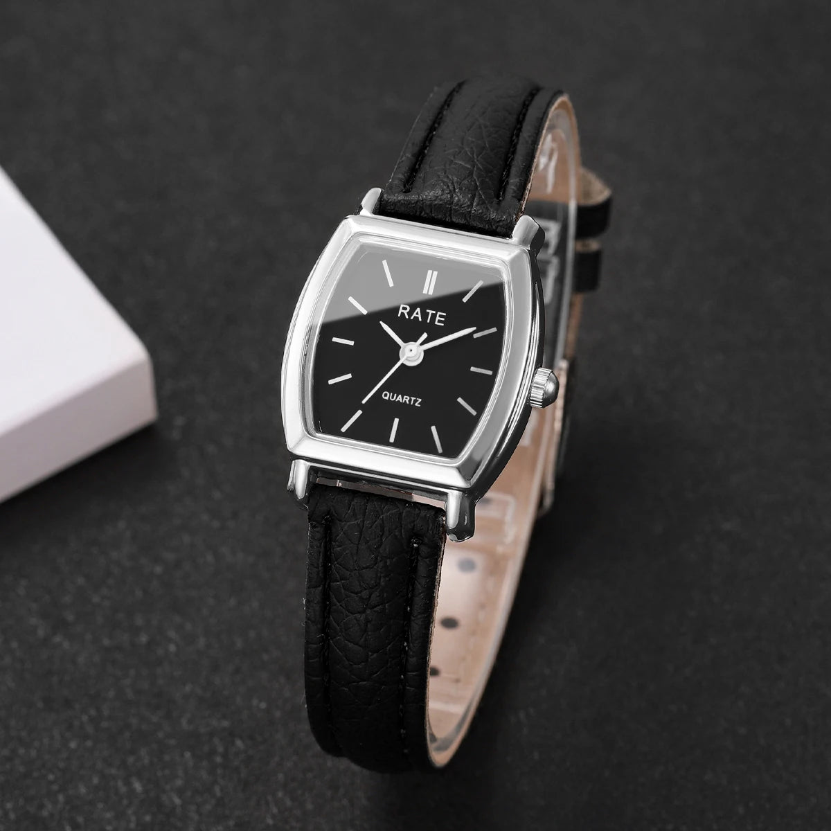Women’s Fashion Arabic Dial Quartz Watch – Leather Band Wristwatch