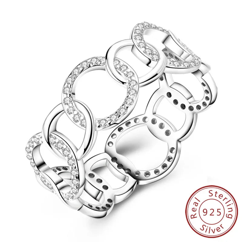 925 Silver Infinity Zircon Ring for Women