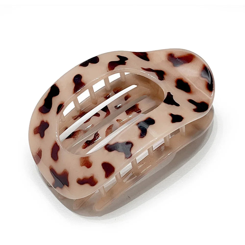 Leopard Matte Oval Hair Claw Clip