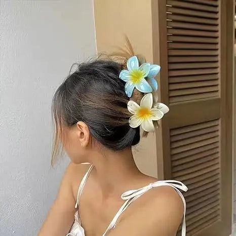 New Hawaiian Gradient Flower Hair Clips