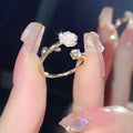 Luxury Zircon Flower Open Ring – Cubic Zirconia Rose/Tulip