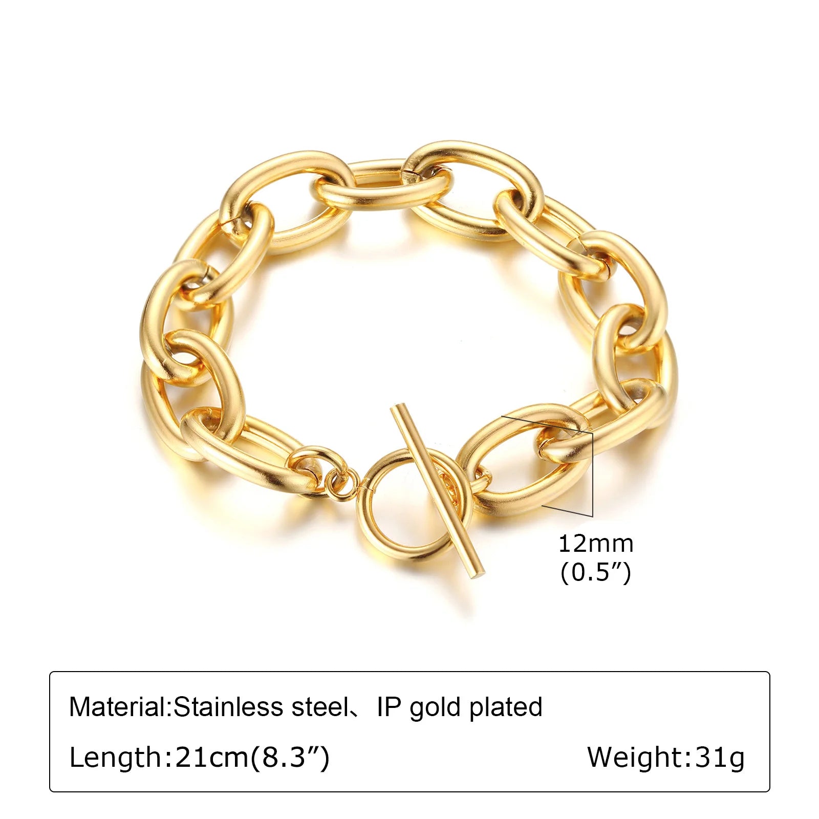 Chunky Stainless Steel Link Chain Bracelet