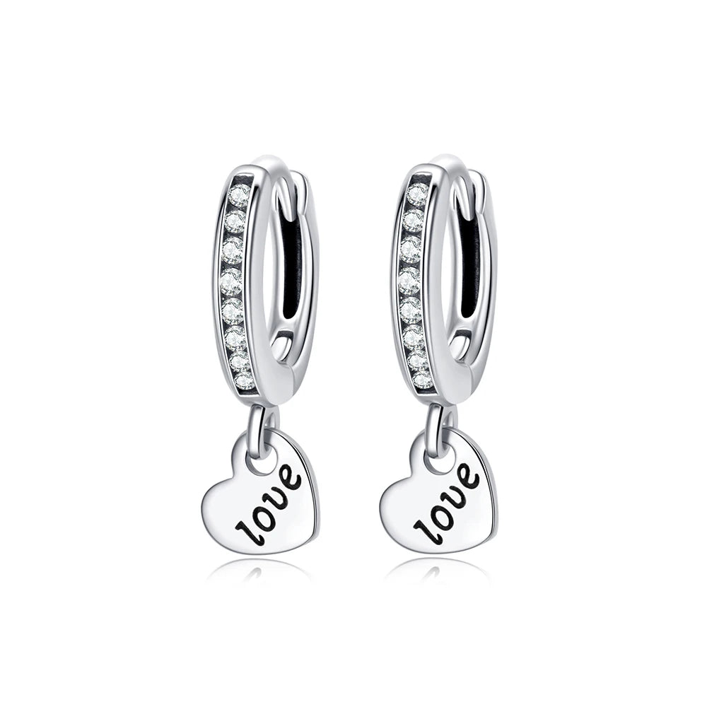 925 Sterling Silver Stud & Hoop Earrings Set