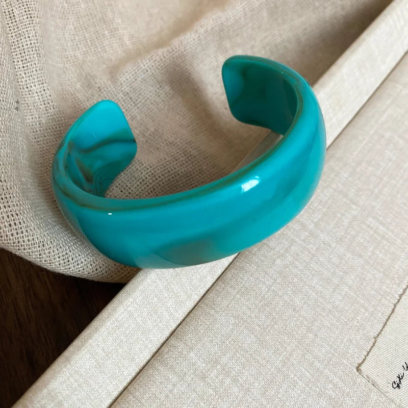 Smooth Round Acrylic Cuff Bangles Bracelet