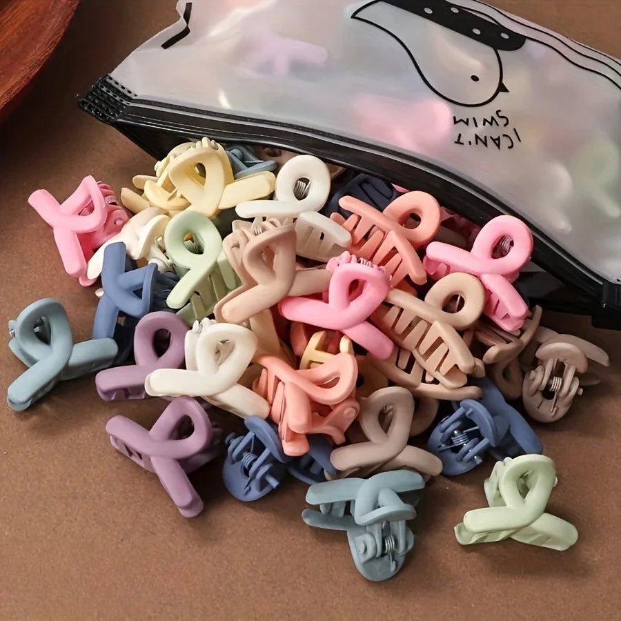 20 Pcs Solid Color Matte Hollow Hair Claw Clips