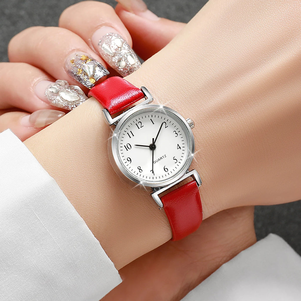 Fashion Small Dial Women Watch – Simple Leather Band Quartz Wristwatch