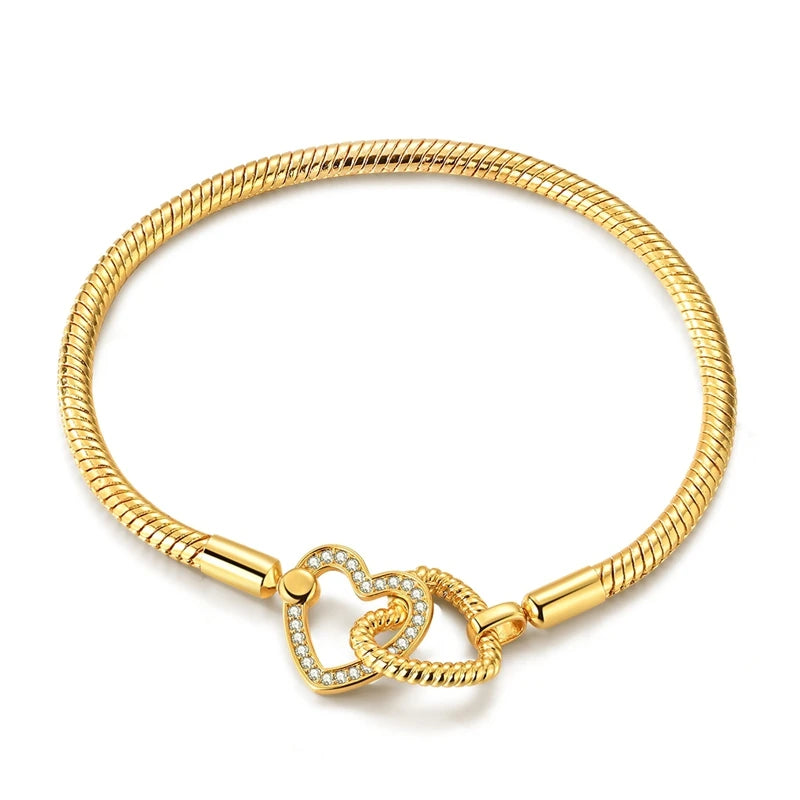 Star Moon Sun 925 Silver Charm Bracelet