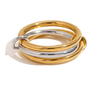 Two-Tone Copper Stackable Ring for Women