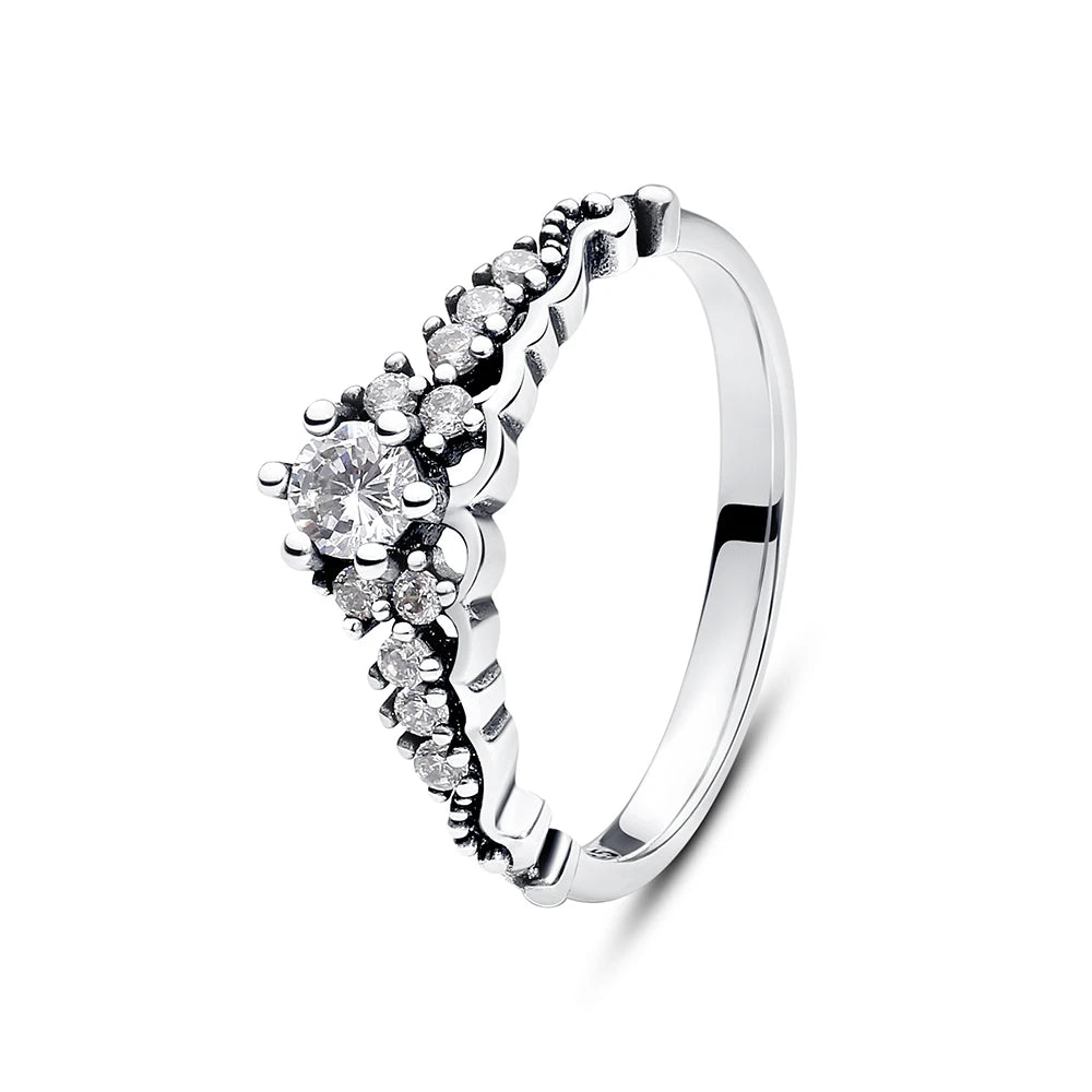 925 Sterling Silver Crown Heart Ring