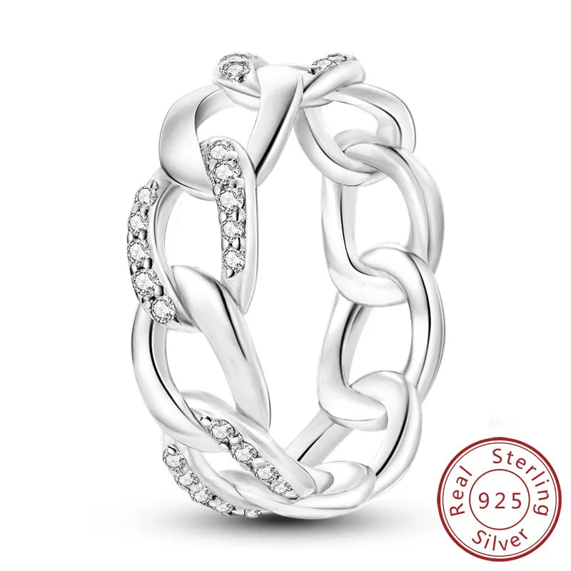 925 Silver Infinity Zircon Ring for Women