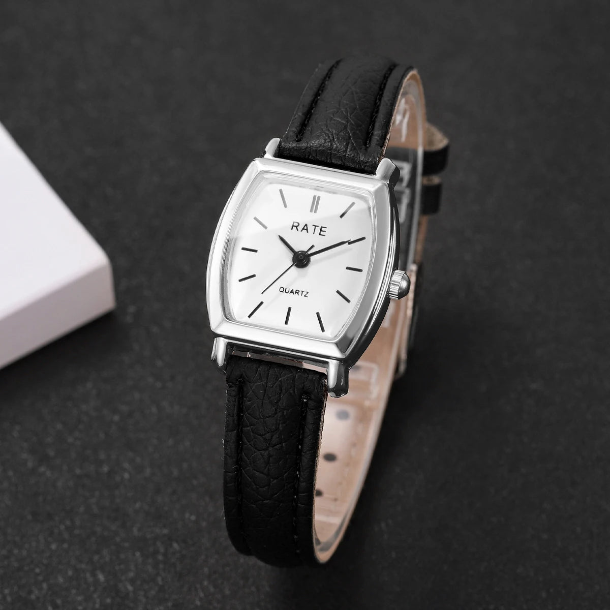 Women’s Fashion Arabic Dial Quartz Watch – Leather Band Wristwatch