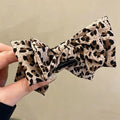 Leopard Print Bow Bun Hair Clip