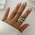 Irregular Ball Ring Punk Style Opening Ring