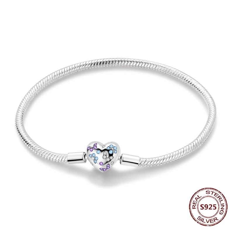 Star Moon Sun 925 Silver Charm Bracelet