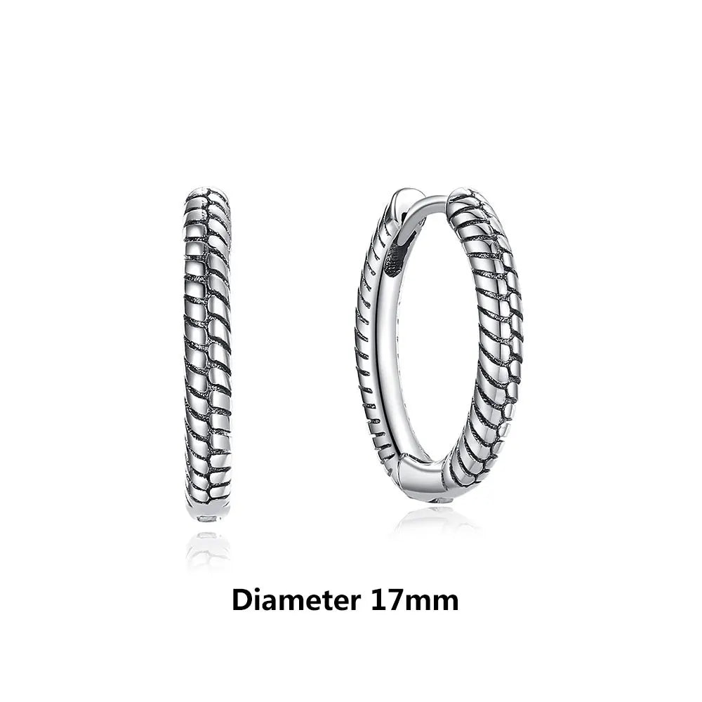 925 Sterling Silver Stud & Hoop Earrings Set