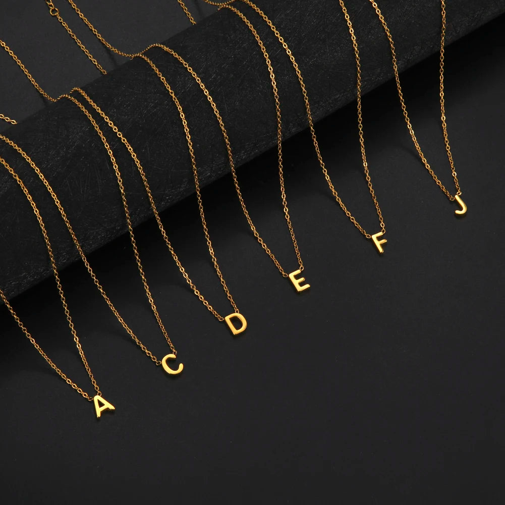 Cazador Minimalist A–Z Initial Necklace – Stainless Steel