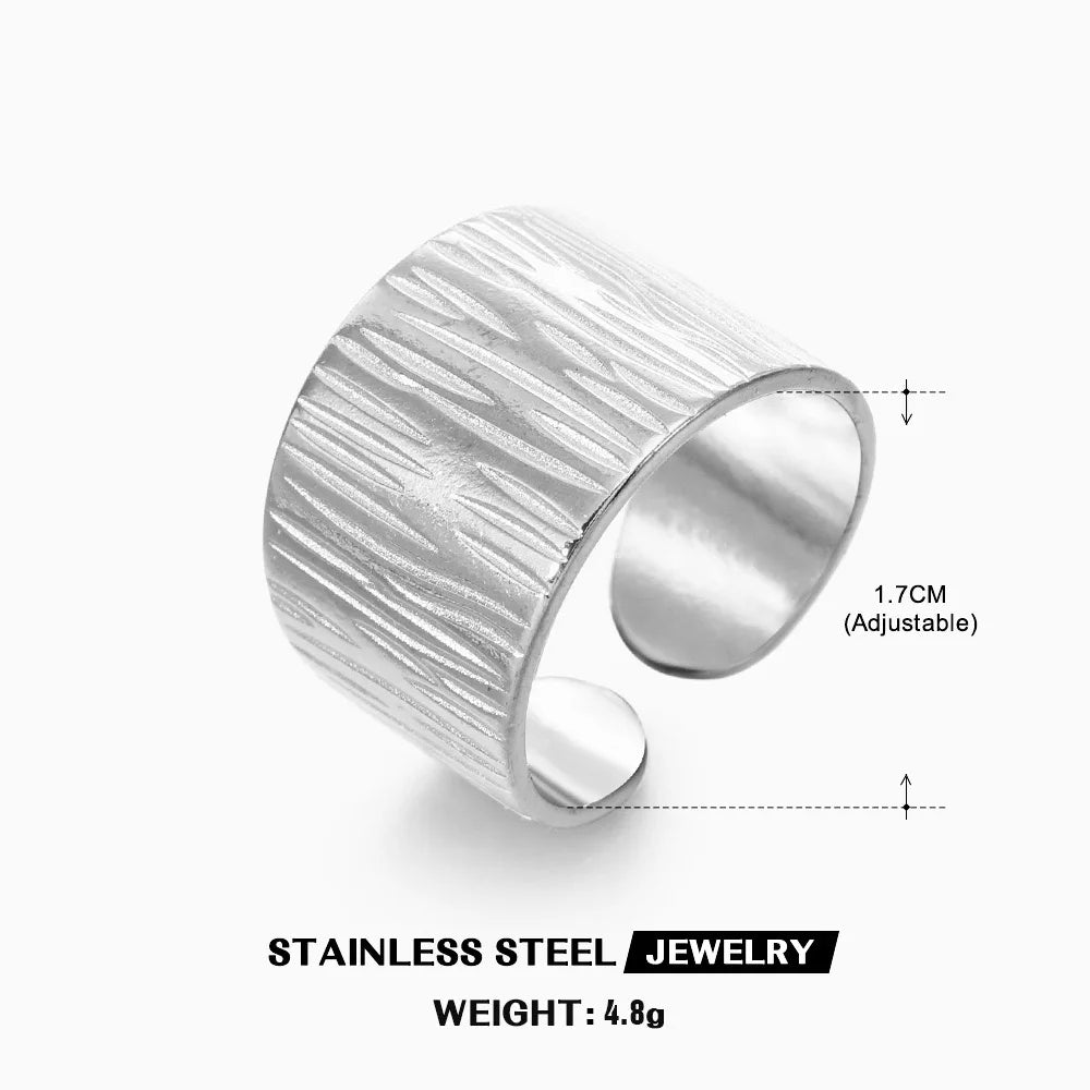 Gold Stainless Steel Heart Ring – Hollow Waterproof
