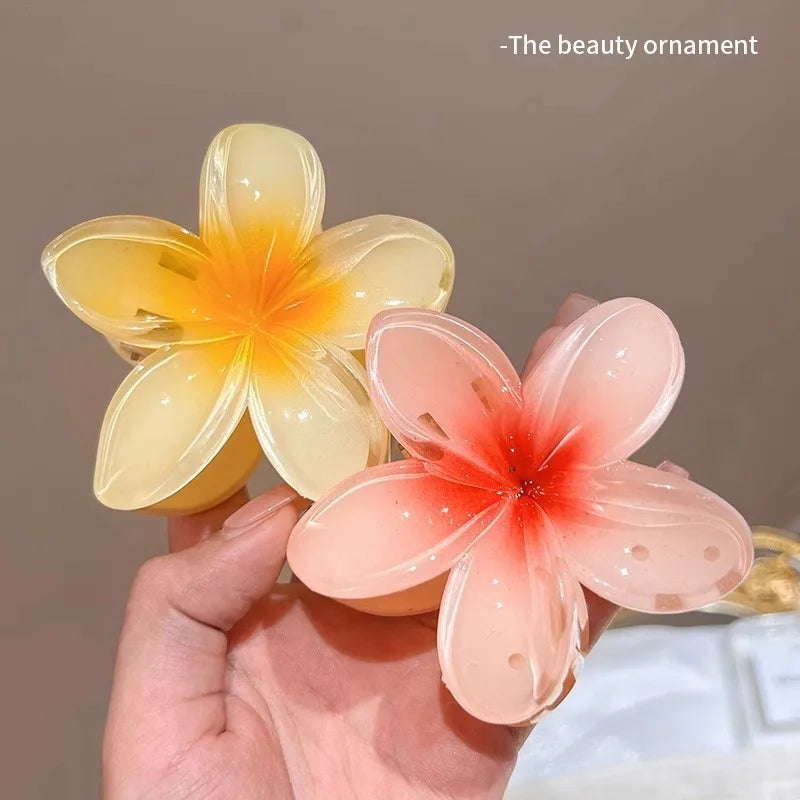 New Hawaiian Gradient Flower Hair Clips