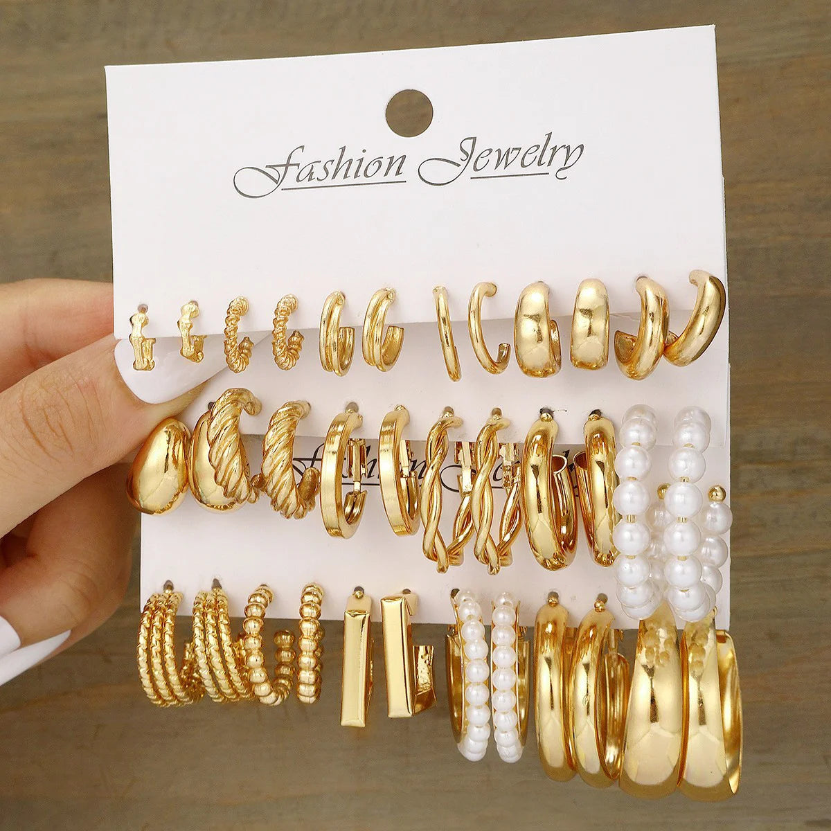 Geometric Hoop Earrings Set