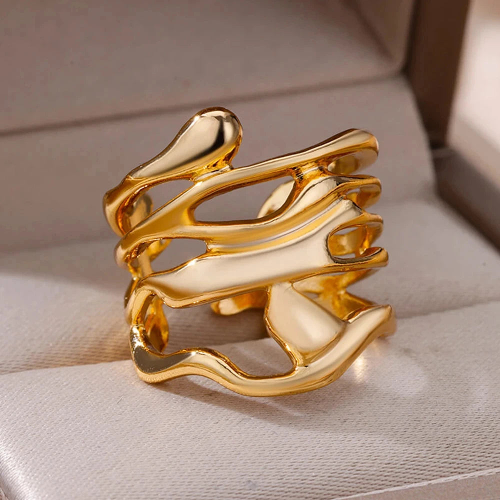Stainless Steel Chunky Wide Ring