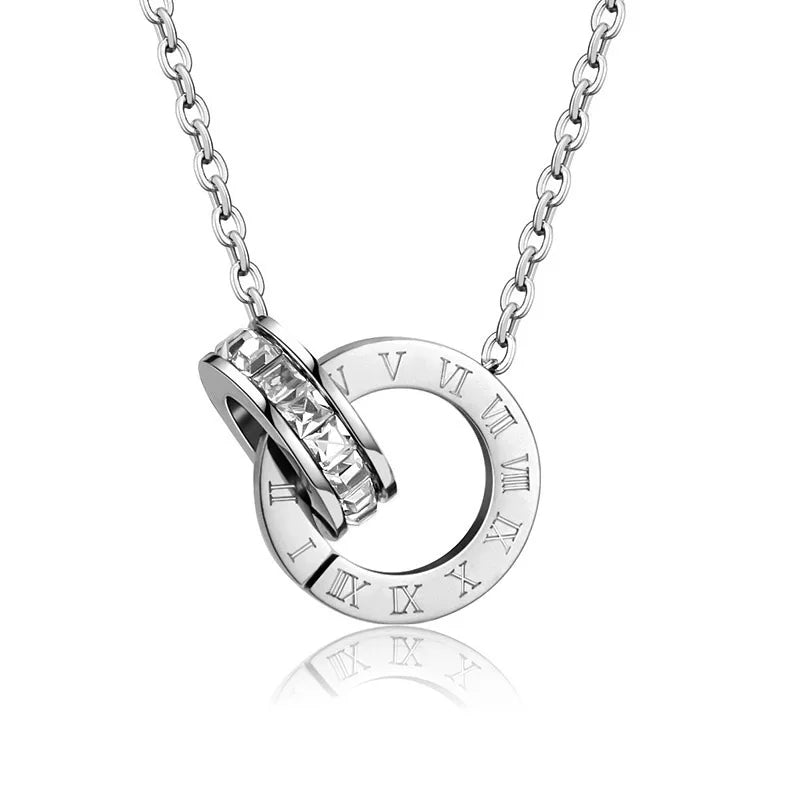18K Gold Plated Interlocking Circles Necklace – Stainless Steel