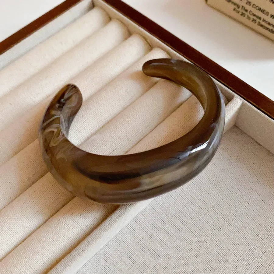 Smooth Round Acrylic Cuff Bangles Bracelet